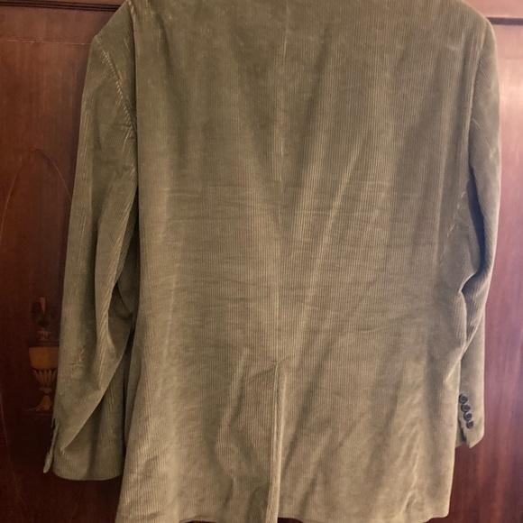 Stafford mens sage green corduroy button jacket 3 front pockets interior pockets - Picture 6 of 9